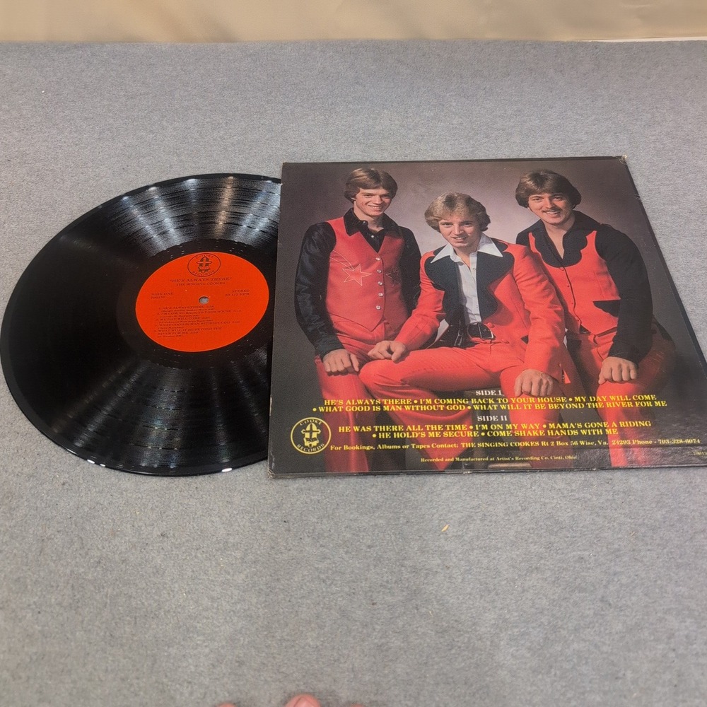 The Singing Cookes He's Always There Vinyl LP Southern Gospel Cooke Records VG- - Picture 2 of 2